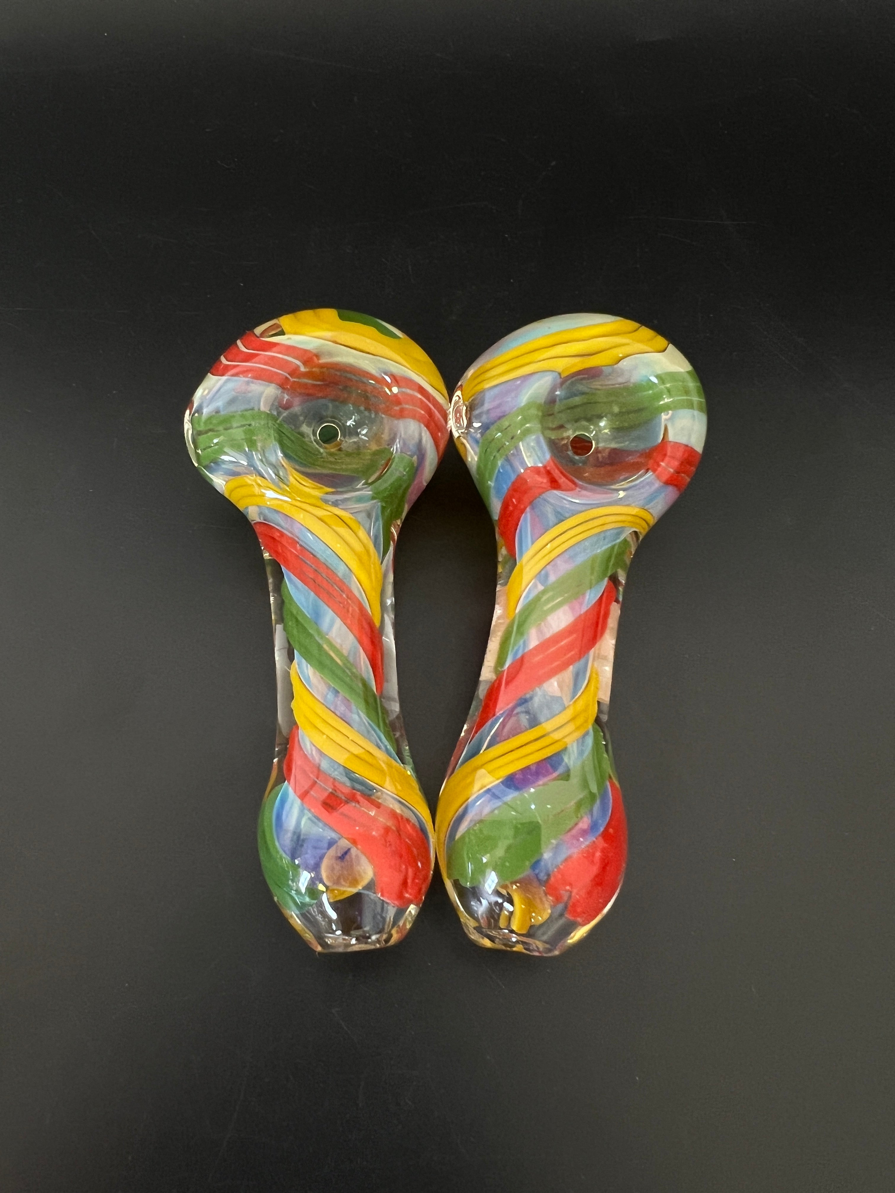 Colorful stripe Wrapped Hand Pipe