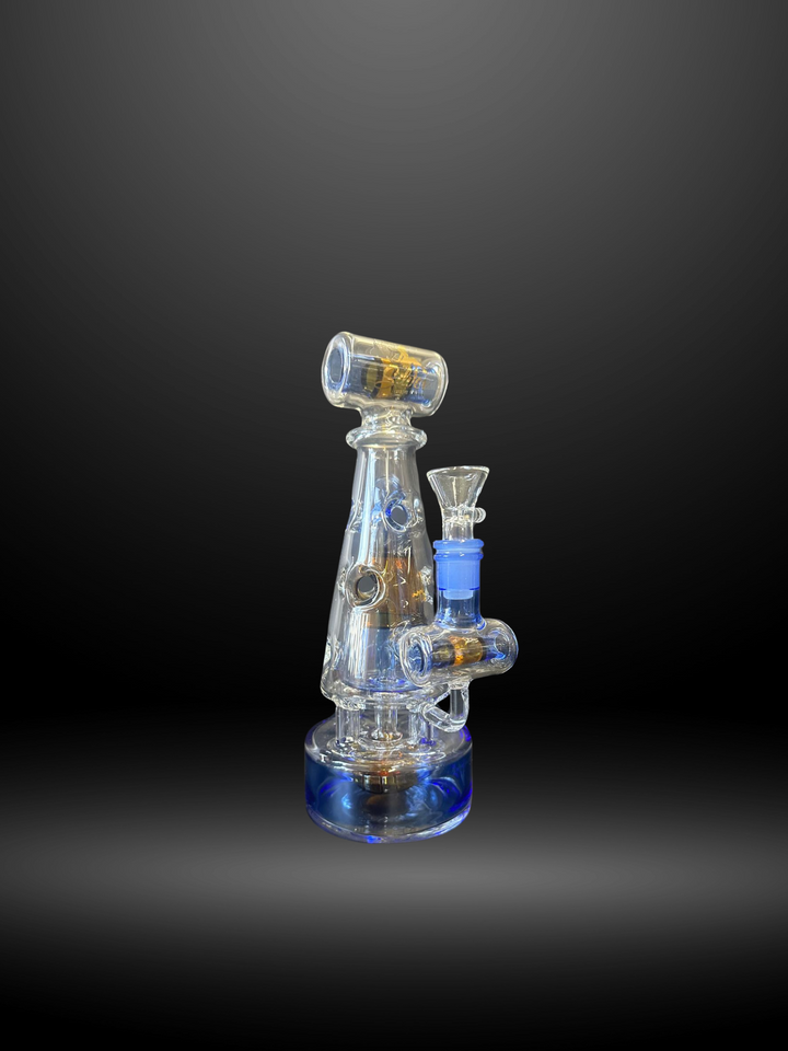 Blue Galactic Cone Glass Smoking Pipe