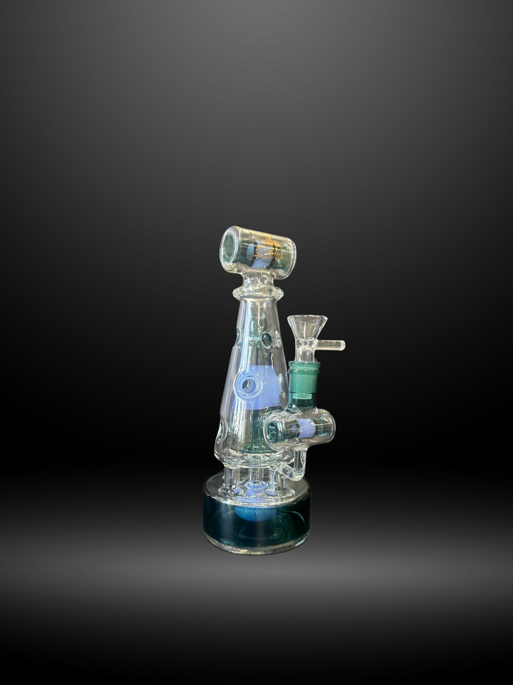 Teal Galactic Cone Glass Smoking Pipe