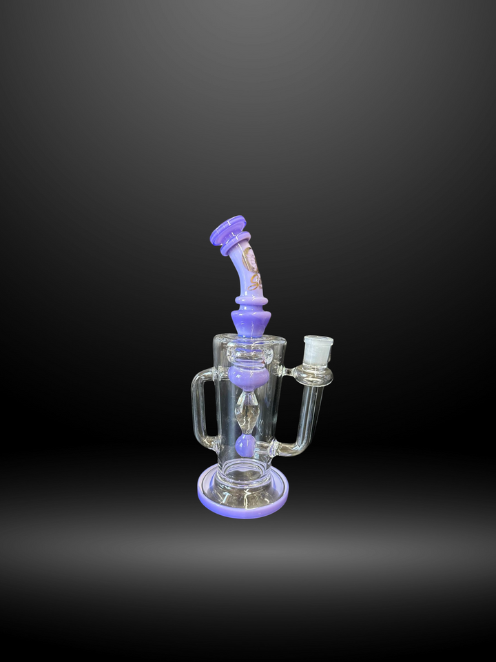 Purple Neon Swirl  Recycler Bong