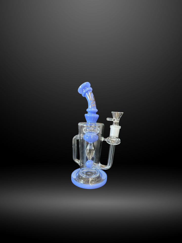 Blue Neon Swirl  Recycler Bong