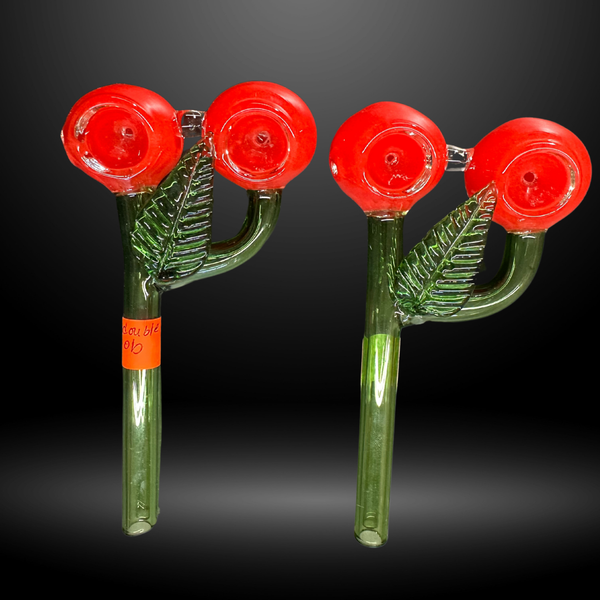 Double Rose Stem Hand Pipe (DOUBLE OB)