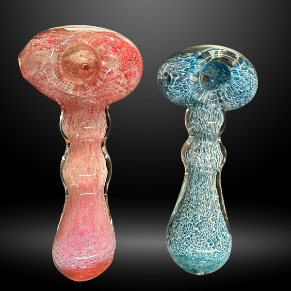 Crimson & Aqua Burst Hand Pipe (BT 542)