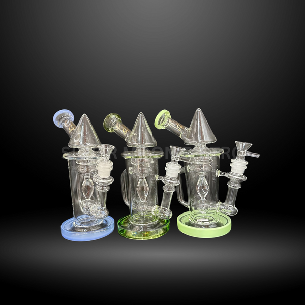 Colored Cone Top Glass Water Pipe (HXCP 435)