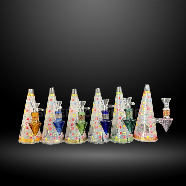 Flower Power Cone Water Pipe (HXCP 106P-AB)