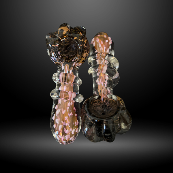 Pink Blossom Spiral Hand Pipe (HP 303)