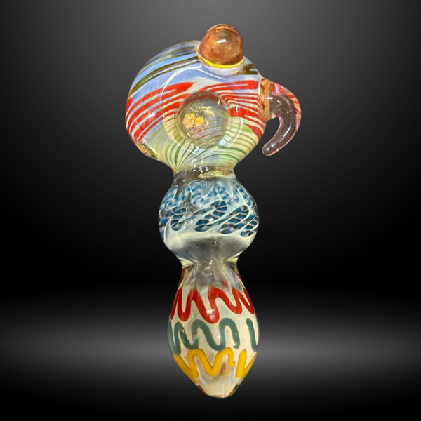 Rainbow Swirl Orb Hand Pipe (RB 625)