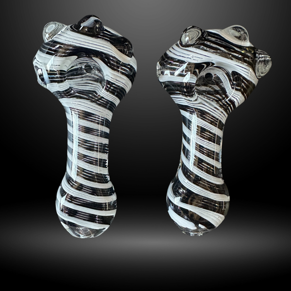 Monochrome Swirl Hand Pipe (BT 806)