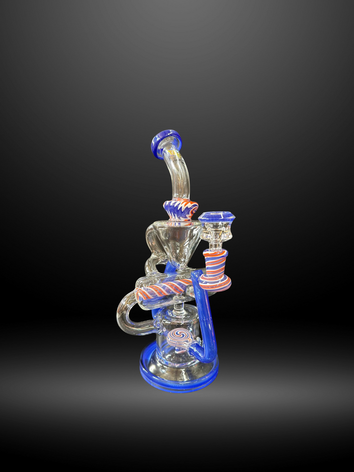 Blue Cosmic Swirl Glass Recycler Pipe