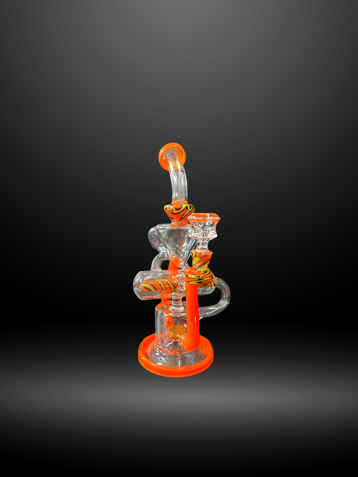 Orange Cosmic Swirl Glass Recycler Pipe