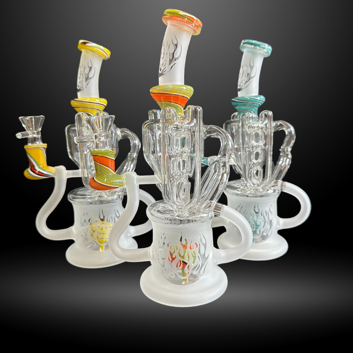 Frosted Elegance Recycler Bong