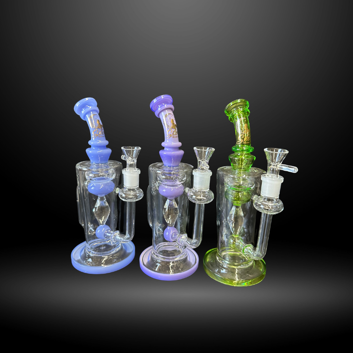 Neon Swirl  Recycler Bong