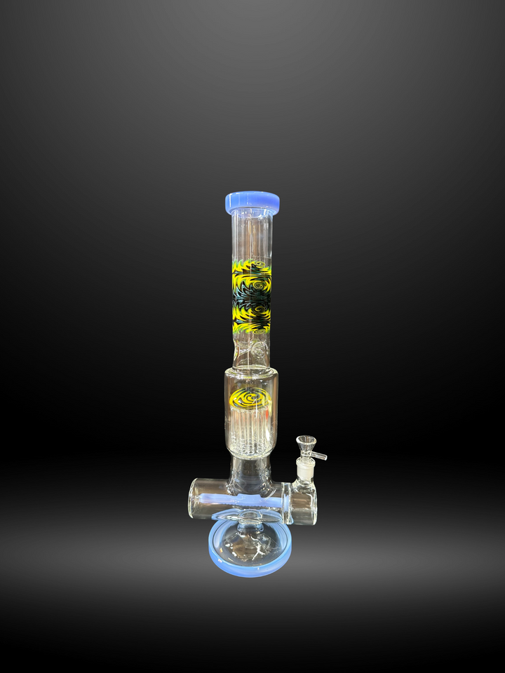 Blue Retro Spin Glass Bong