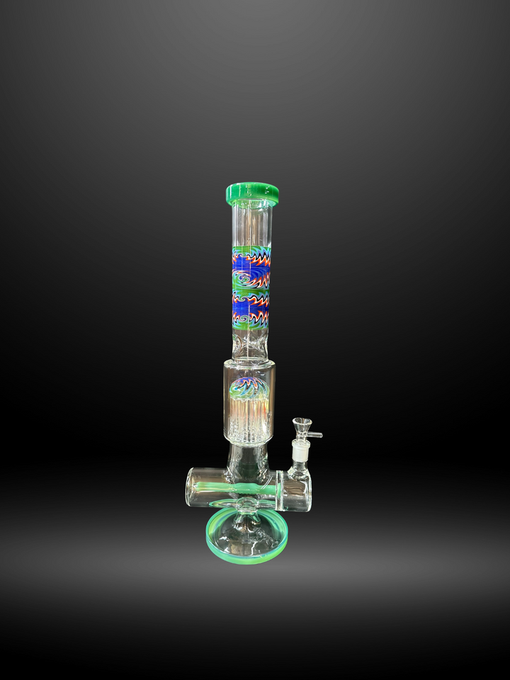 Green Retro Spin Glass Bong