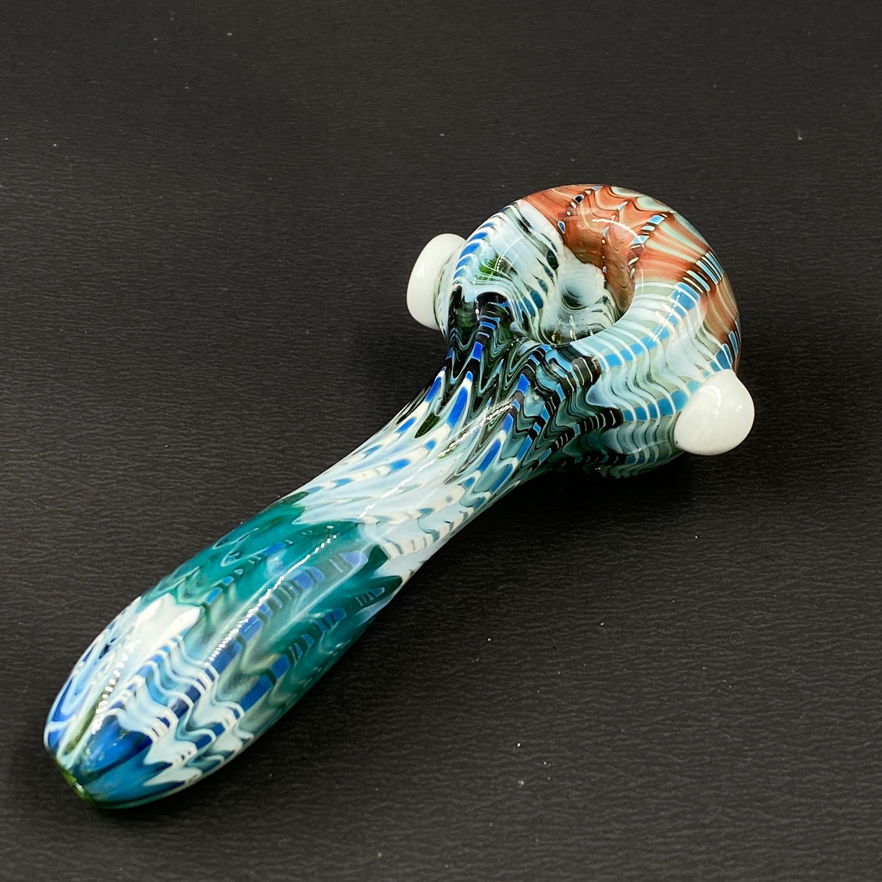 Snowy Colorful Glass Hand Pipe