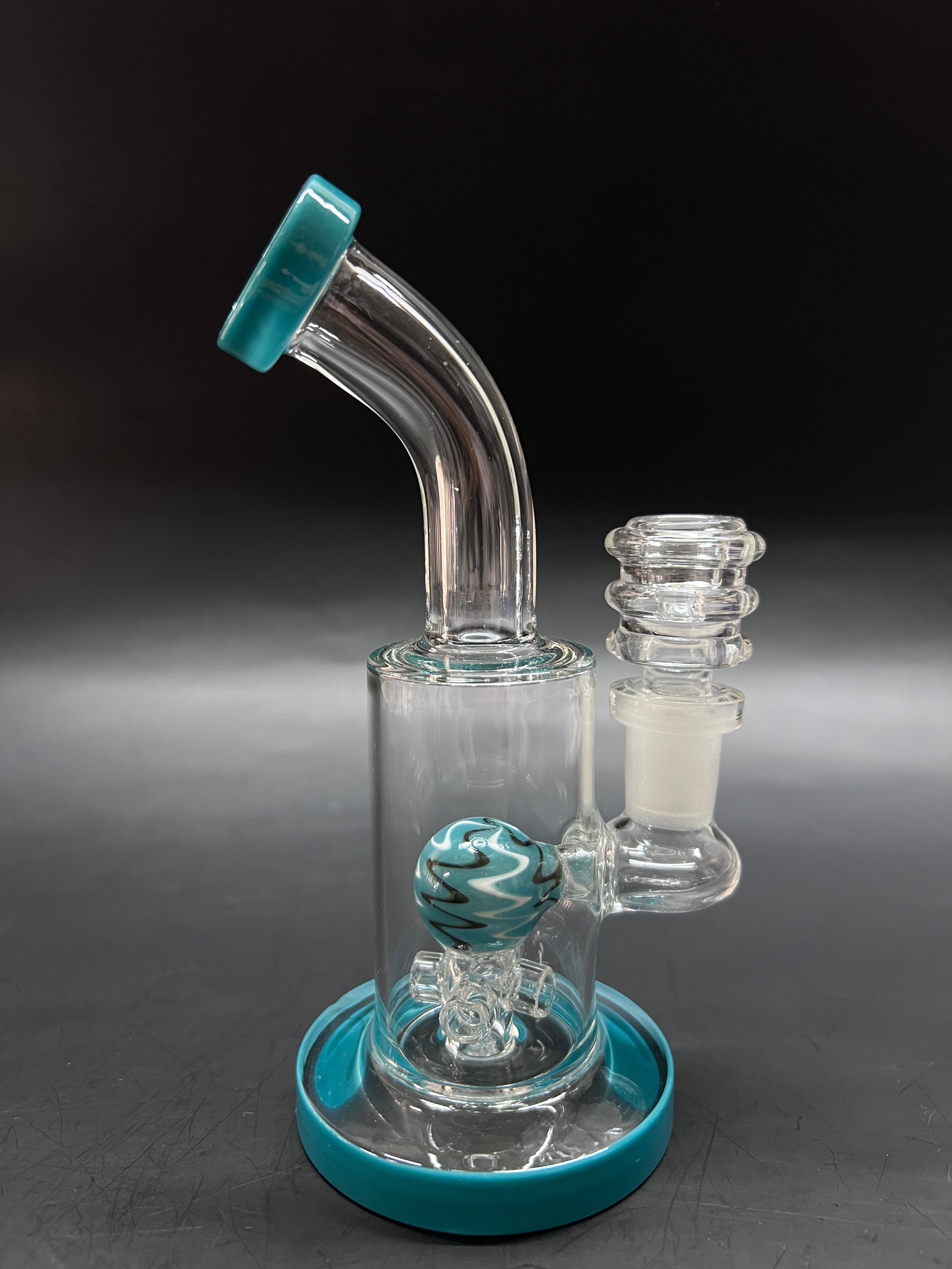 Beaker Glass Bent Neck Flat Base Water Pipe